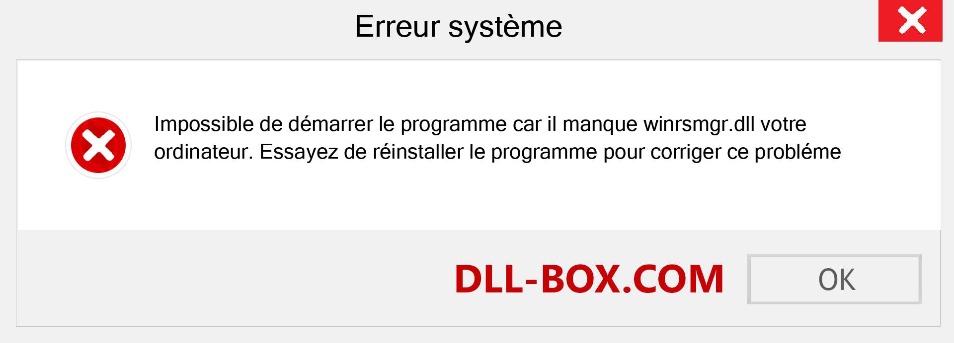 Le fichier winrsmgr.dll est manquant ?. Télécharger pour Windows 7, 8, 10 - Correction de l'erreur manquante winrsmgr dll sur Windows, photos, images